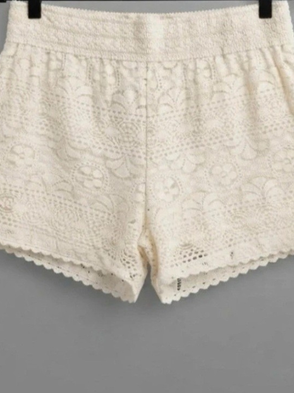 Justice Cream Crochet Lace Lounge Shorts